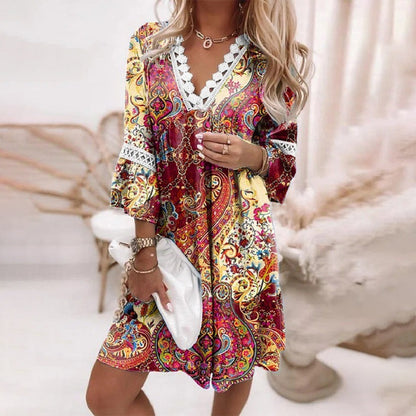Women's Printed Loose Fit Dress