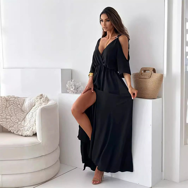 Women's V-Neck Dress Side Split