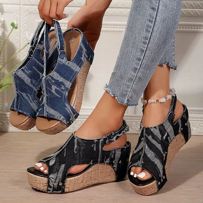 Natural Cork High Heel Sandals