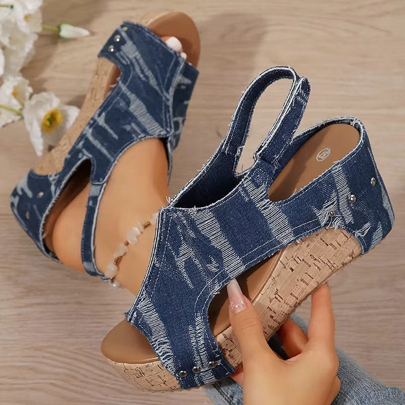 Anika Women's Cork Wedge Sandals