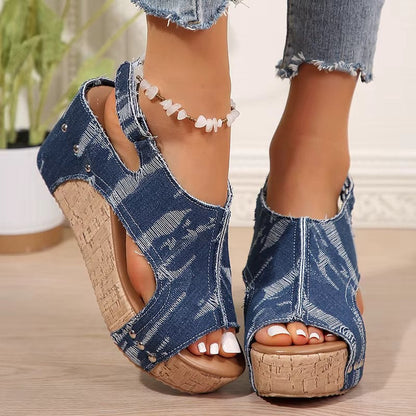 Natural Cork High Heel Sandals