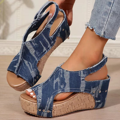 Anika Women's Cork Wedge Sandals