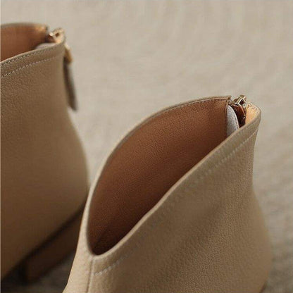 Women's Pointed Ankle Boots Slip On Heel Design