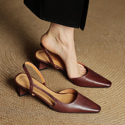 Real Leather High Heel Shoes
