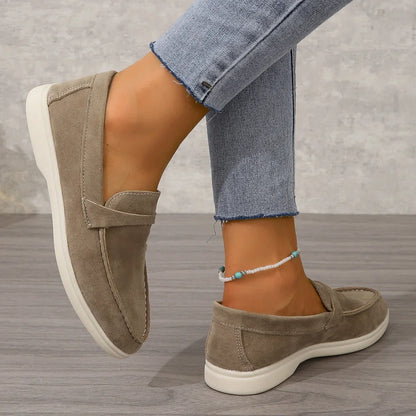 Brown Leather Slip On Shoes