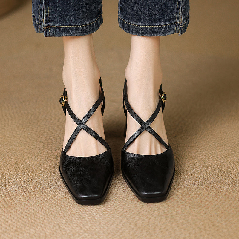 Authentic Leather High Heel Shoes