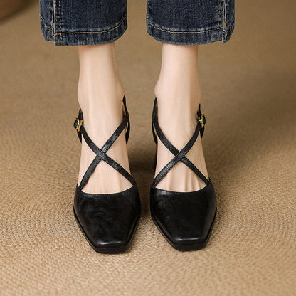 Authentic Leather High Heel Shoes