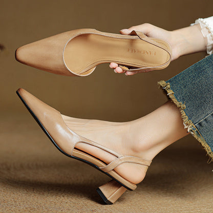 Real Leather High Heel Shoes
