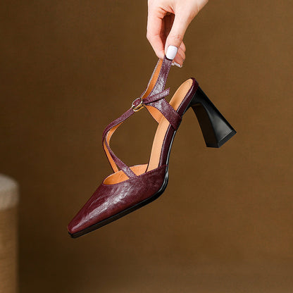 Authentic Leather High Heel Shoes
