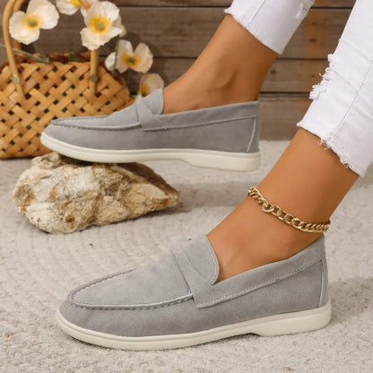 Brown Leather Slip On Shoes - VibreMode