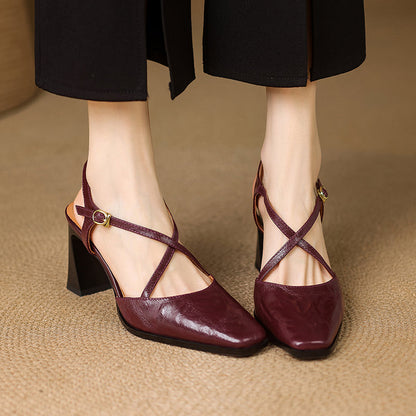 Authentic Leather High Heel Shoes