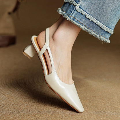 Real Leather High Heel Shoes
