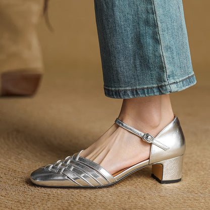 Luxurious Real Leather High Heels