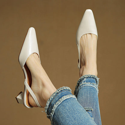 Real Leather High Heel Shoes
