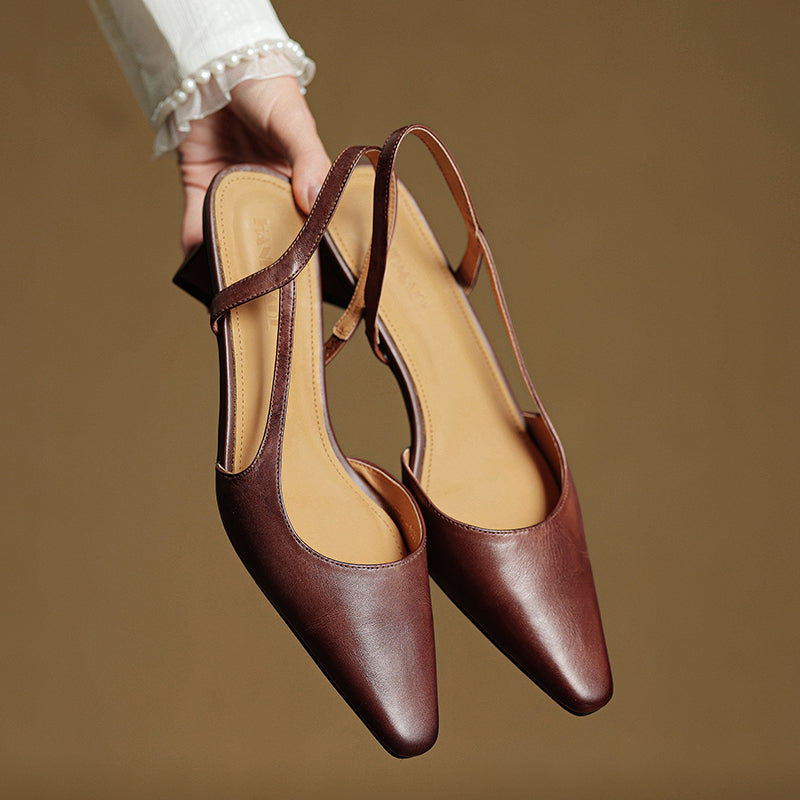 Real Leather High Heel Shoes