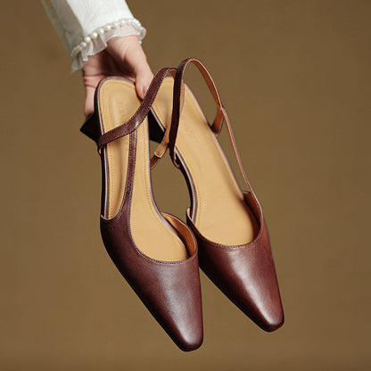 Real Leather High Heel Shoes