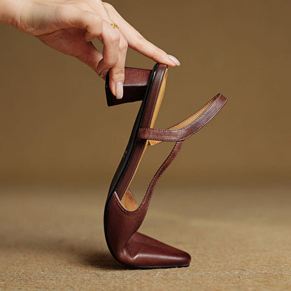 Real Leather High Heel Shoes