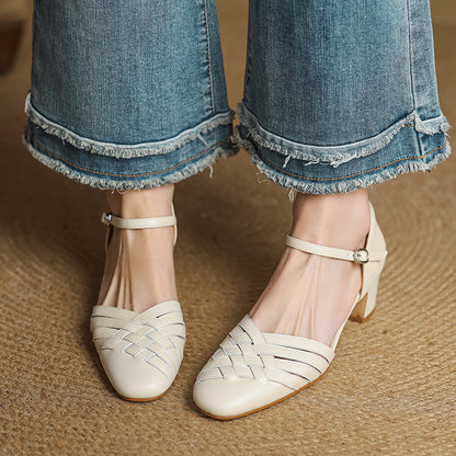 Luxurious Real Leather High Heels