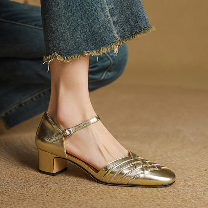 Luxurious Real Leather High Heels