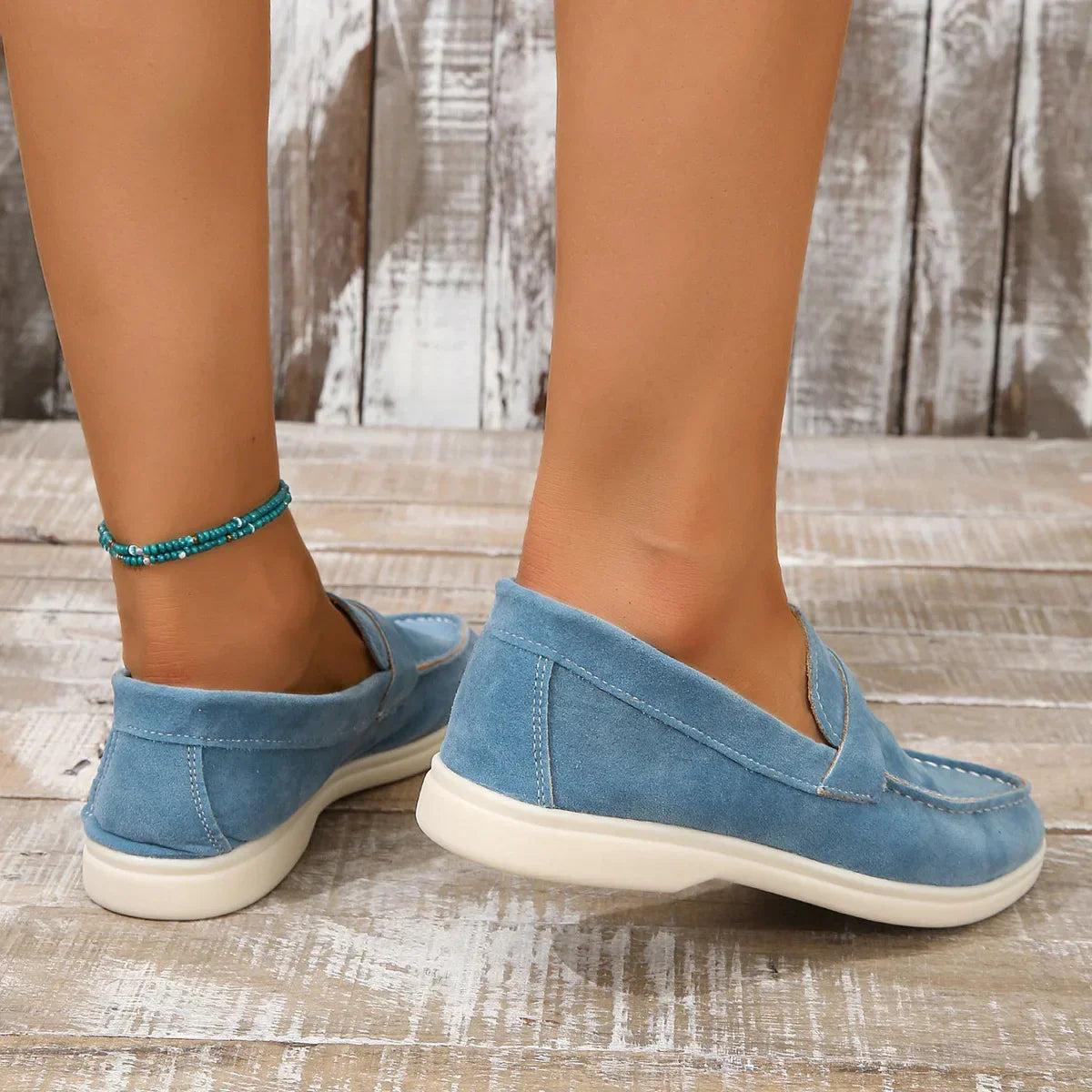 Brown Leather Slip On Shoes