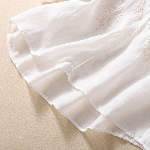 Women's V-Neck Linen Blouse