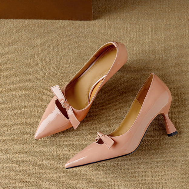 Elegant Ladies Pointed Toe Low Heel Pumps Shoes