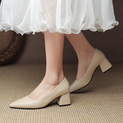 Elegant Genuine Leather High Heels