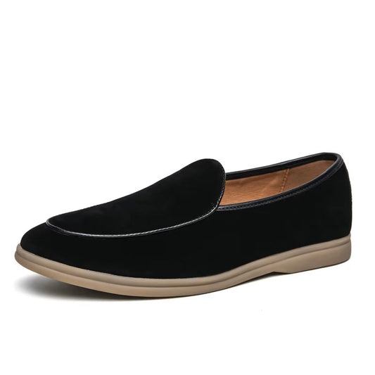 Men's Leather Slip On Loafers Comfortable Driving Shoes - VibreMode