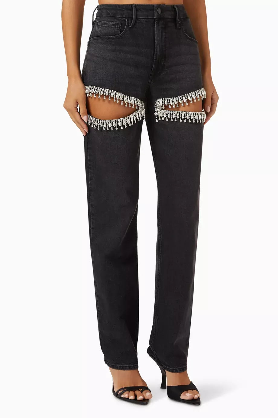 Women's Crystal Embellished Slit Jeans