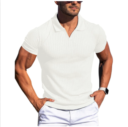 Men's Polo Shirt Cotton Short Sleeve Navy - VibreMode