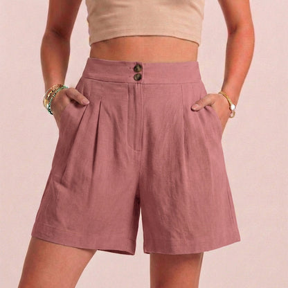 Women's Relaxed Fit Paperbag Shorts Tailored Pockets