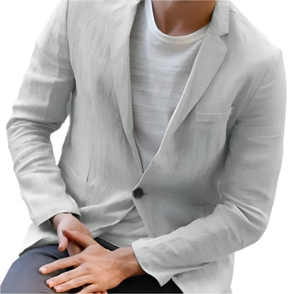 Men's Linen Blazer Casual Beige