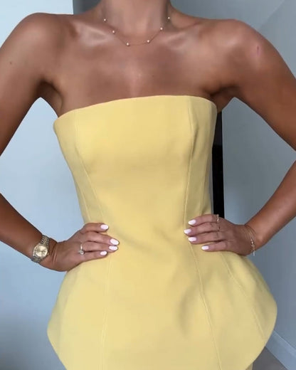 Strapless Maxi Dress Elegant Formal Wear