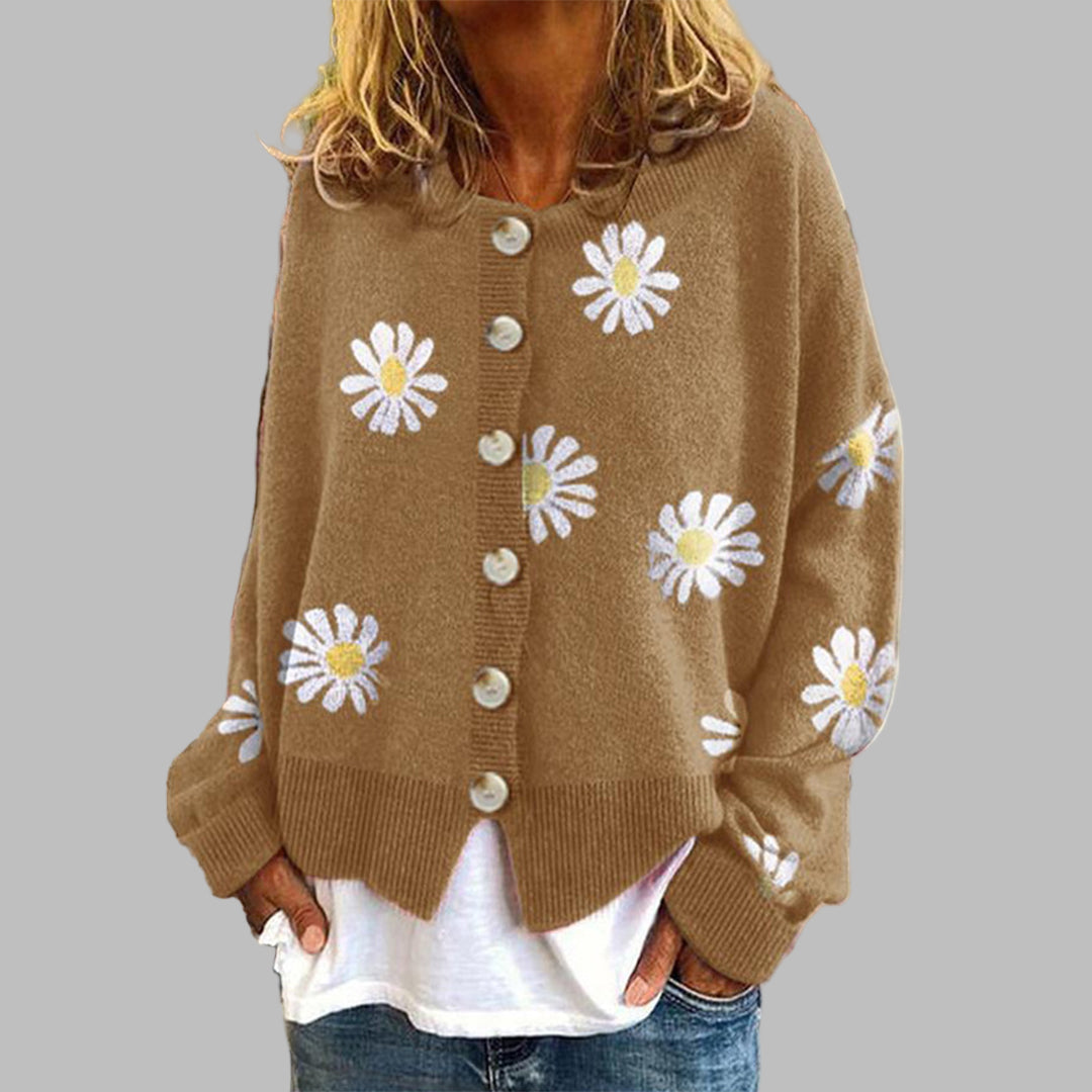 Women's Floral Knit Sweater - VibreMode