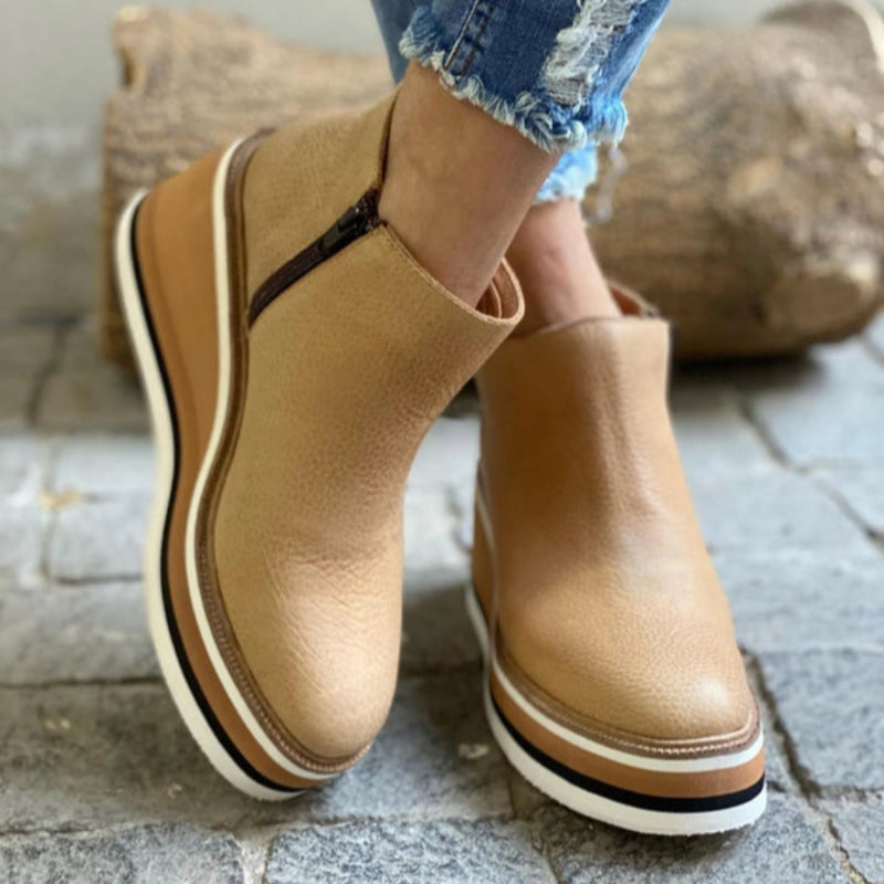 Elegant Ladies Block Heel Ankle Boots