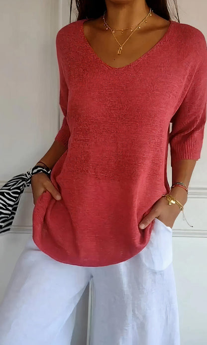 Women's V-Neck Knitted - VibreMode
