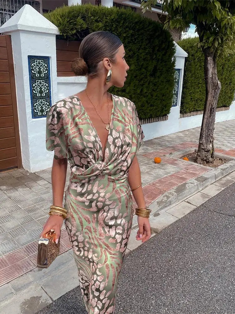 Women's Short Sleeve Printed Summer Dress