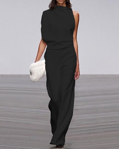 Women's High Collar Jumpsuit