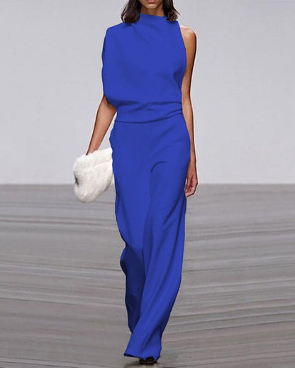 Women's High Collar Jumpsuit