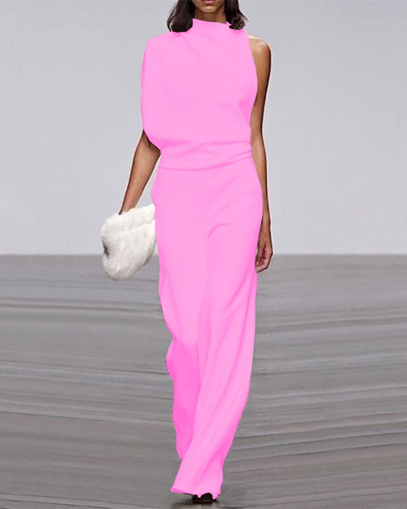Women's High Collar Jumpsuit