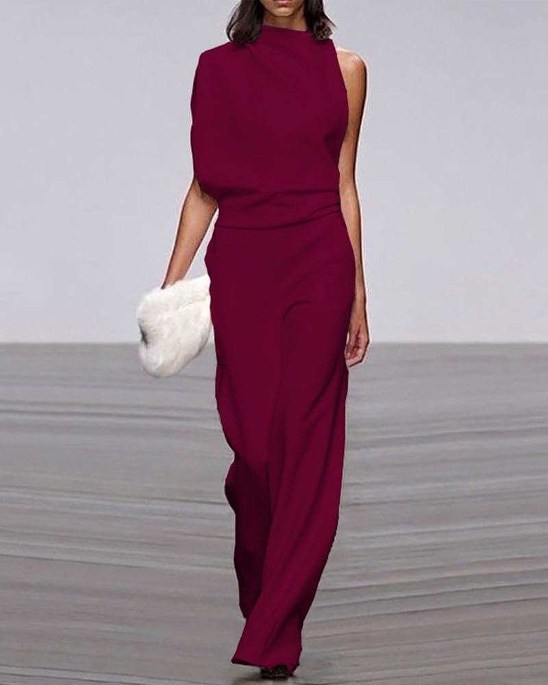 Women's High Collar Jumpsuit