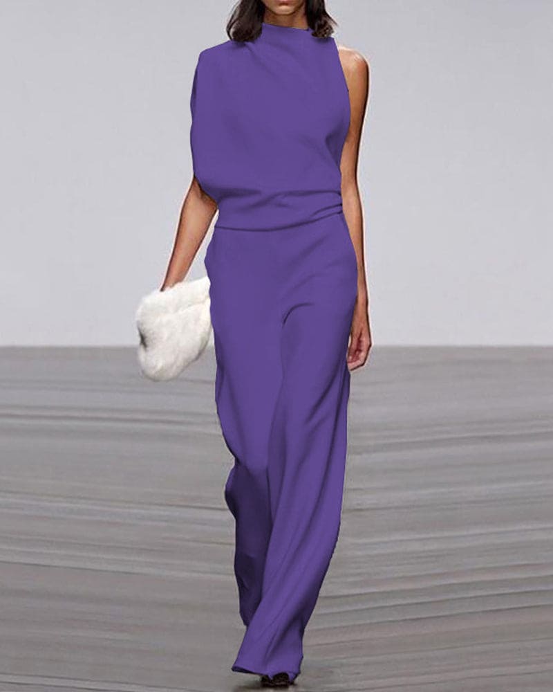 Women's High Collar Jumpsuit