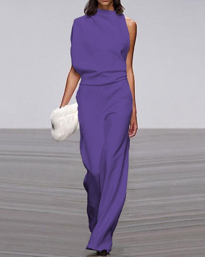 Women's High Collar Jumpsuit