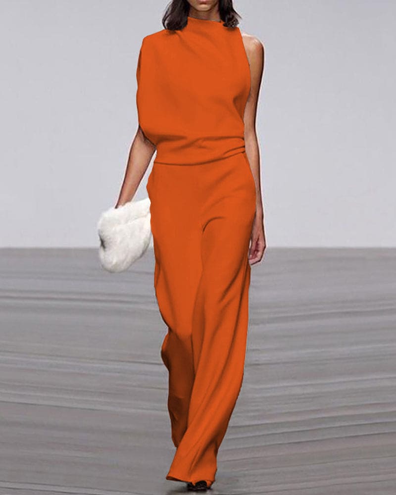 Women's High Collar Jumpsuit