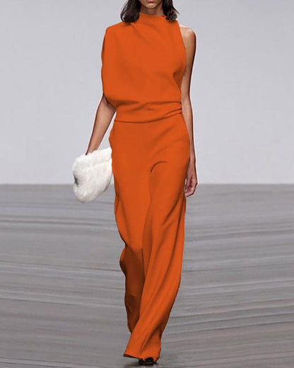 Women's High Collar Jumpsuit