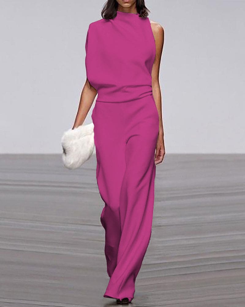 Women's High Collar Jumpsuit