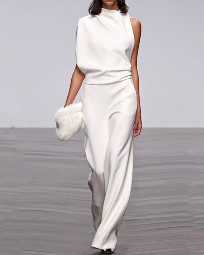 Women's High Collar Jumpsuit - VibreMode