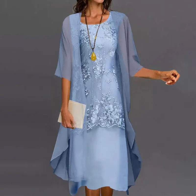 Elegant Chiffon Two-Piece Dress for Women – Sophisticated & Comfortable 1