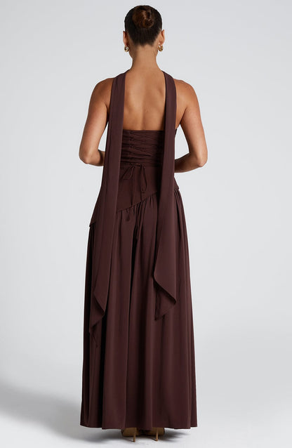 Elegant Strapless Slit Maxi Evening Gown