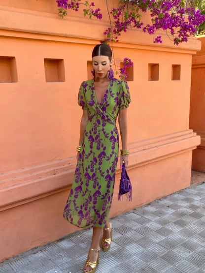 Women's Floral Print Short Sleeve Dress